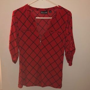 Red and black blouse